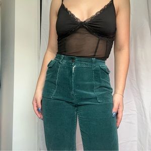 vintage suede teal pants